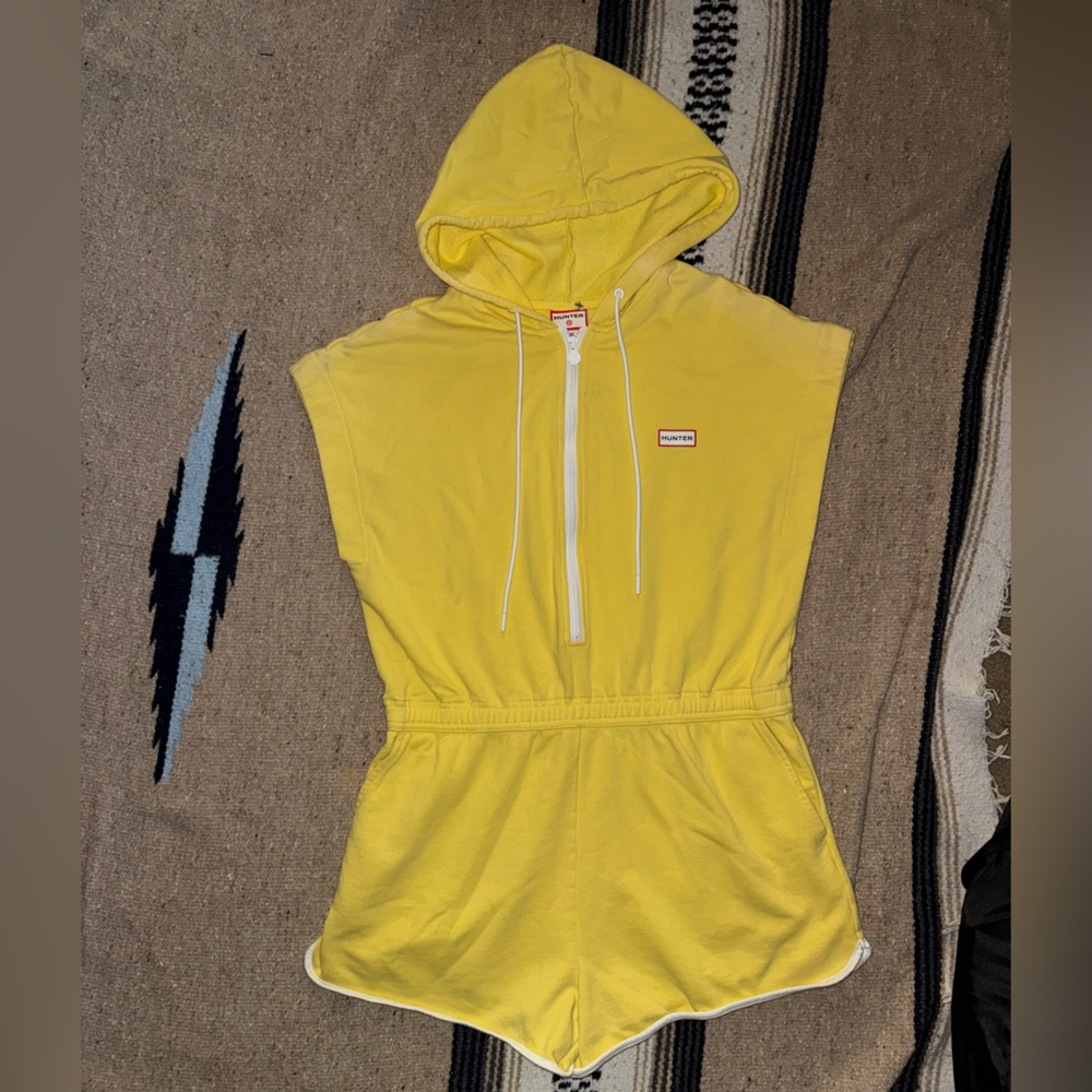 Hunter Yellow Hooded Romper